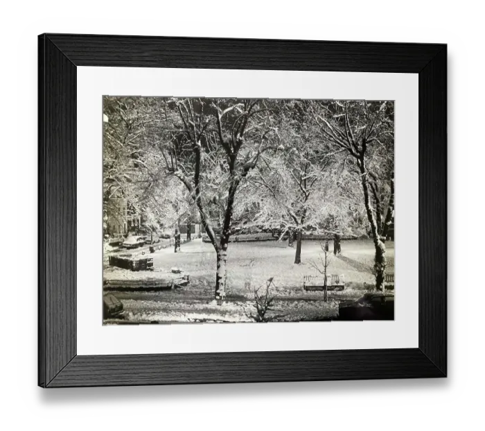 Framed Print : The Highgate Pond Square Ghost glimpsed in the snow by John Gay Framed Print : The Highgate Pond Square Ghost glimpsed in the snow by John Gay