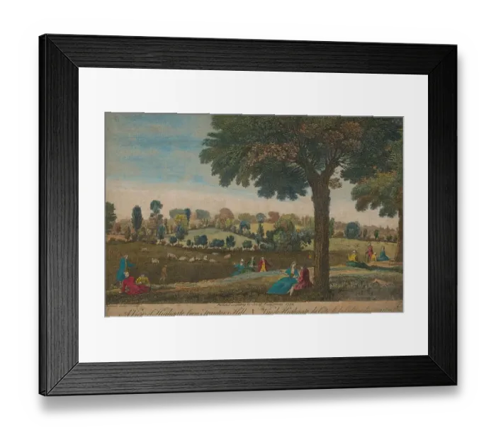 Framed Print : View of Highgate from Traytors Hill 1752 engraving Framed Print : View of Highgate from Traytors Hill 1752 engraving